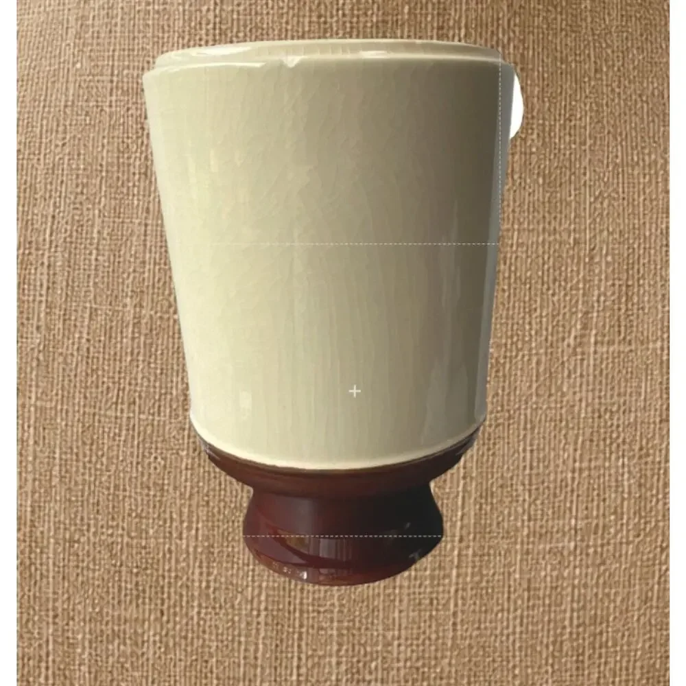 Vintage McCoy 253 Milk Can Canister Brown Cream Pottery Utensil Crock 1970s